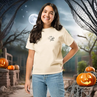 Halloween Kinder T-Shirt „Süßes sonst gibt’s Saures“ – Kürbis Motiv Attentive & Balanced