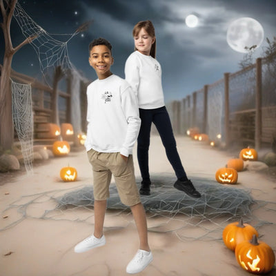Kinder-Halloween-Sweatshirt „Süßes sonst gibt’s Saures“ Attentive & Balanced