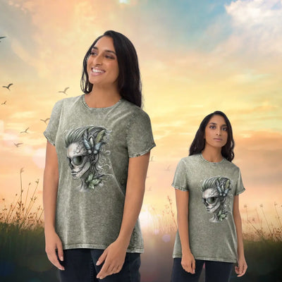 Denim-T-Shirt mit Totenkopf Attentive & Balanced