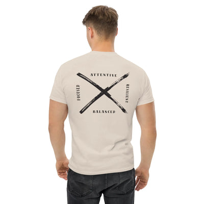 T-shirt mit Rückenprint Focused Attentive Resilient Balanced