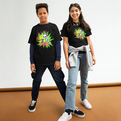 T-Shirts für Kinder mit stylischem Print mit kleinem Mädchen und französischer Bulldogge 